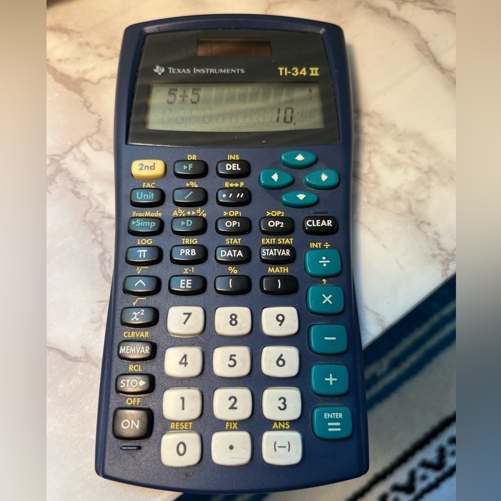 Texas Instruments TI-34II Calculator Blue